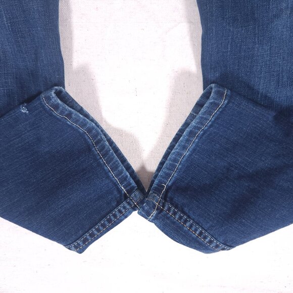 BKE Denim Kate Straight Blue Jeans Womens Size 28S x 29.5 Dark Wash Pants FLAWS - Picture 11 of 16